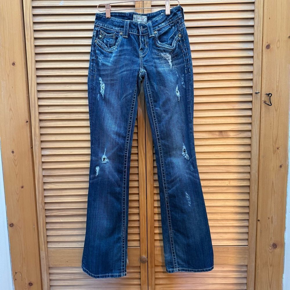 MEK Denim Y2K Distressed low rise Blue Jeans size 25